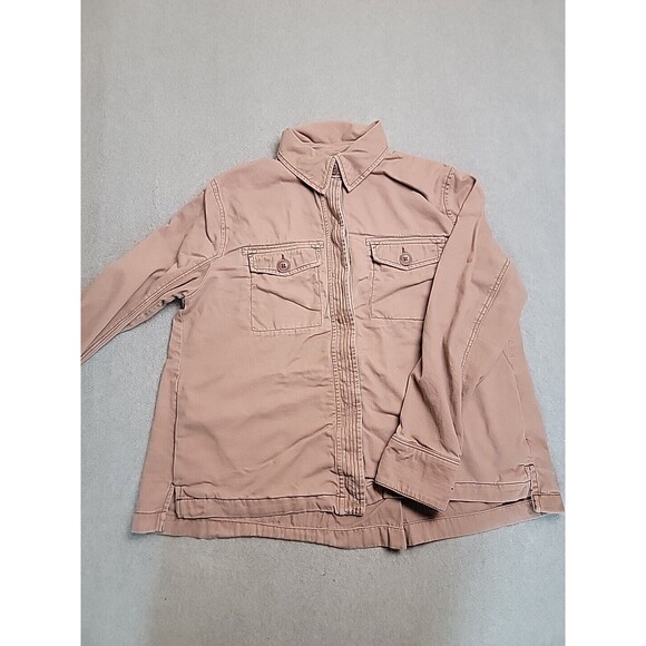 Abercrombie Fitch Field Jacket Womens M Pink Pockets Cotton Button Swing Twill - Picture 5 of 13